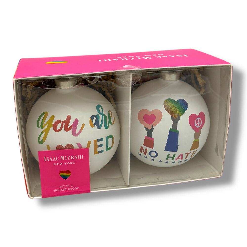 Isaac Mizrahi New York No Hate You Are Loved Ornament Set